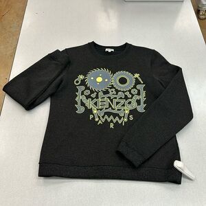 women’s Kenzo Black Lurex Knit Embroidered Sweatshirt M